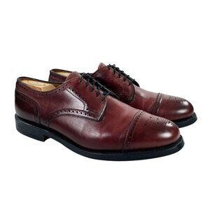 Allen Edmonds Lexington Cap Toe Derby Dress Shoes Mens 10 EEE Burgundy Leather